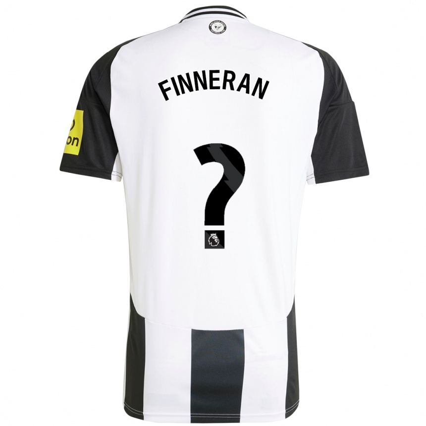 Men Football Rory Finneran #0 White Black Home Jersey 2024/25 T-Shirt Nz