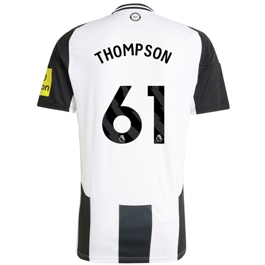 Men Football Max Thompson #61 White Black Home Jersey 2024/25 T-Shirt Nz