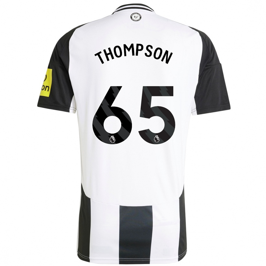 Men Football Ciaran Thompson #65 White Black Home Jersey 2024/25 T-Shirt Nz