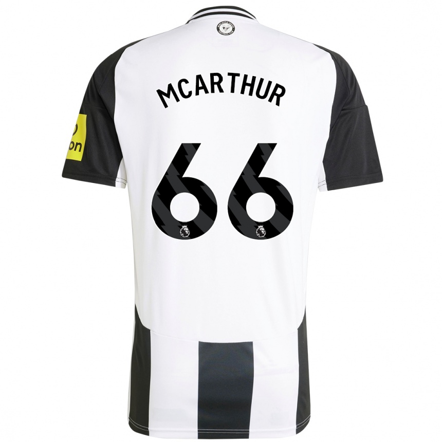 Men Football Charlie Mcarthur #66 White Black Home Jersey 2024/25 T-Shirt Nz