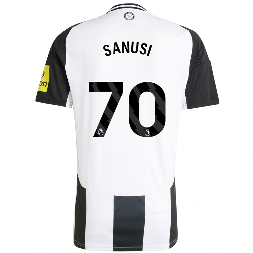 Men Football Trevan Sanusi #70 White Black Home Jersey 2024/25 T-Shirt Nz