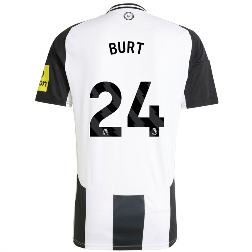 Men Football Daisy Burt #24 White Black Home Jersey 2024/25 T-Shirt Nz