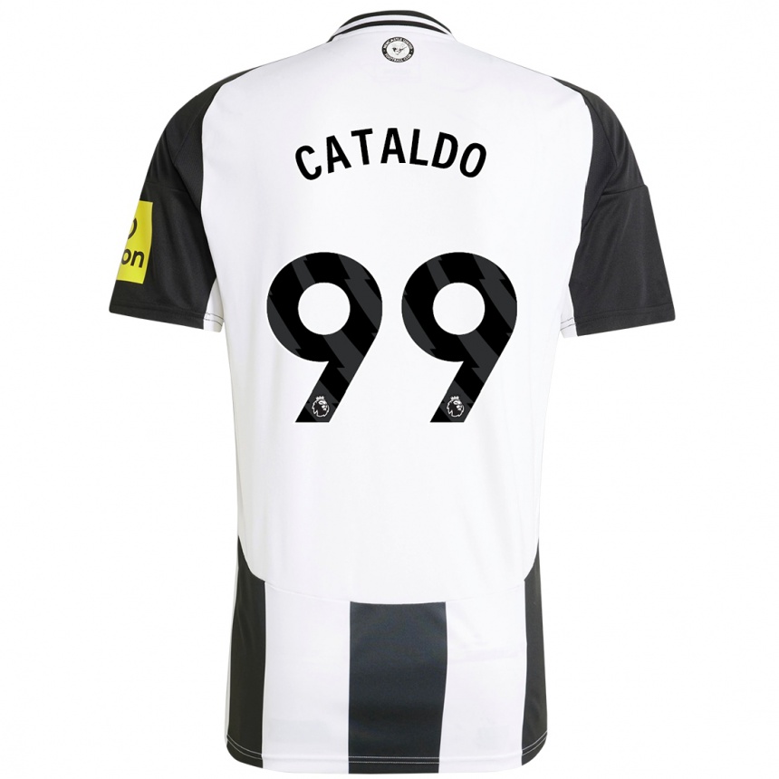 Men Football Lia Cataldo #99 White Black Home Jersey 2024/25 T-Shirt Nz