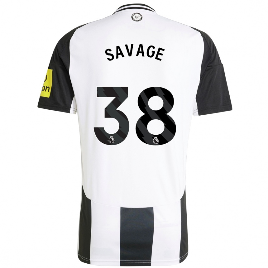 Men Football Remi Savage #38 White Black Home Jersey 2024/25 T-Shirt Nz