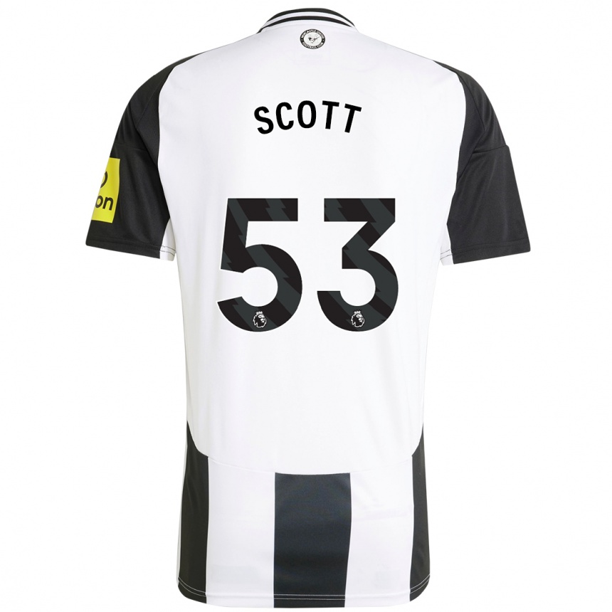 Men Football Joshua Scott #53 White Black Home Jersey 2024/25 T-Shirt Nz