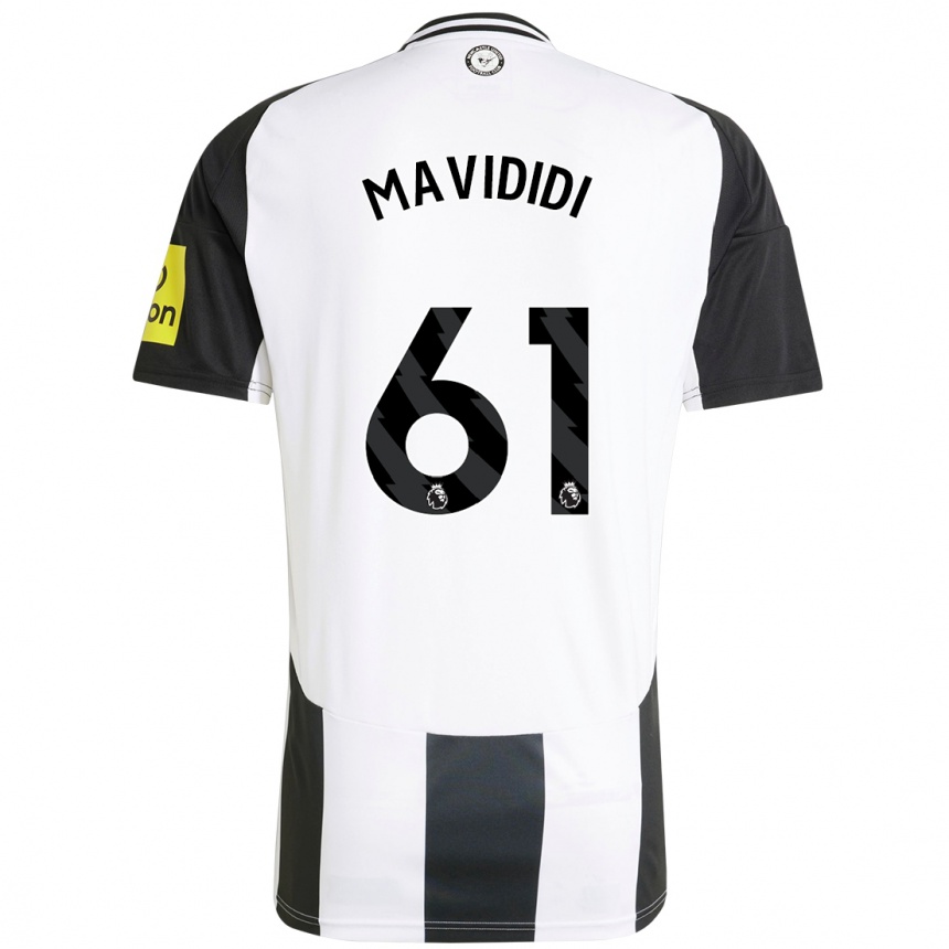 Men Football Shaun Mavididi #61 White Black Home Jersey 2024/25 T-Shirt Nz