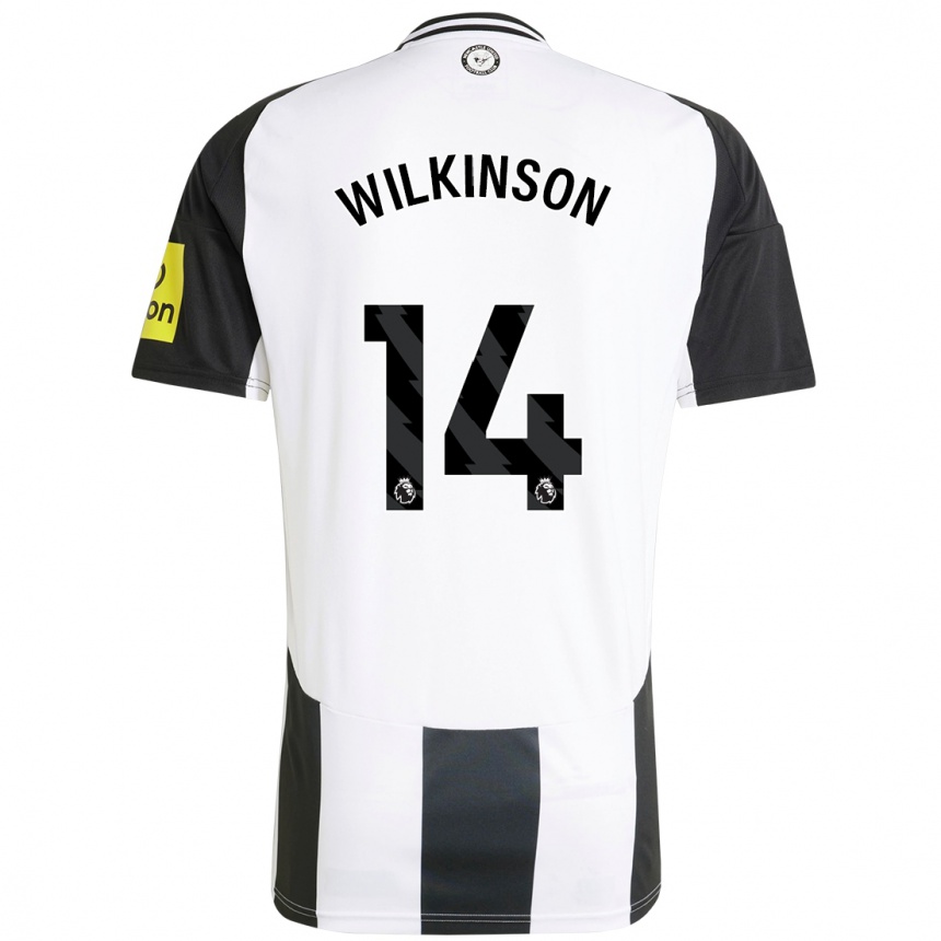 Men Football Sharna Wilkinson #14 White Black Home Jersey 2024/25 T-Shirt Nz