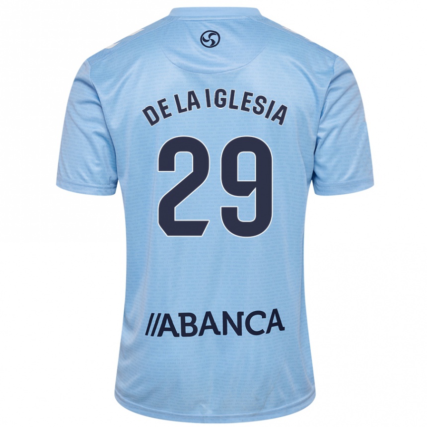 Men Football David De La Iglesia #29 Sky Blue Home Jersey 2024/25 T-Shirt Nz