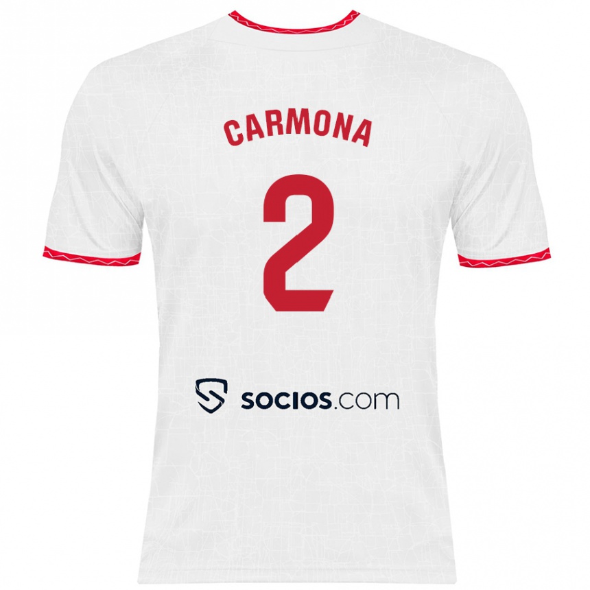 Men Football José Ángel Carmona #2 White Red Home Jersey 2024/25 T-Shirt Nz