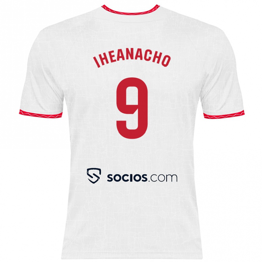 Men Football Kelechi Iheanacho #9 White Red Home Jersey 2024/25 T-Shirt Nz