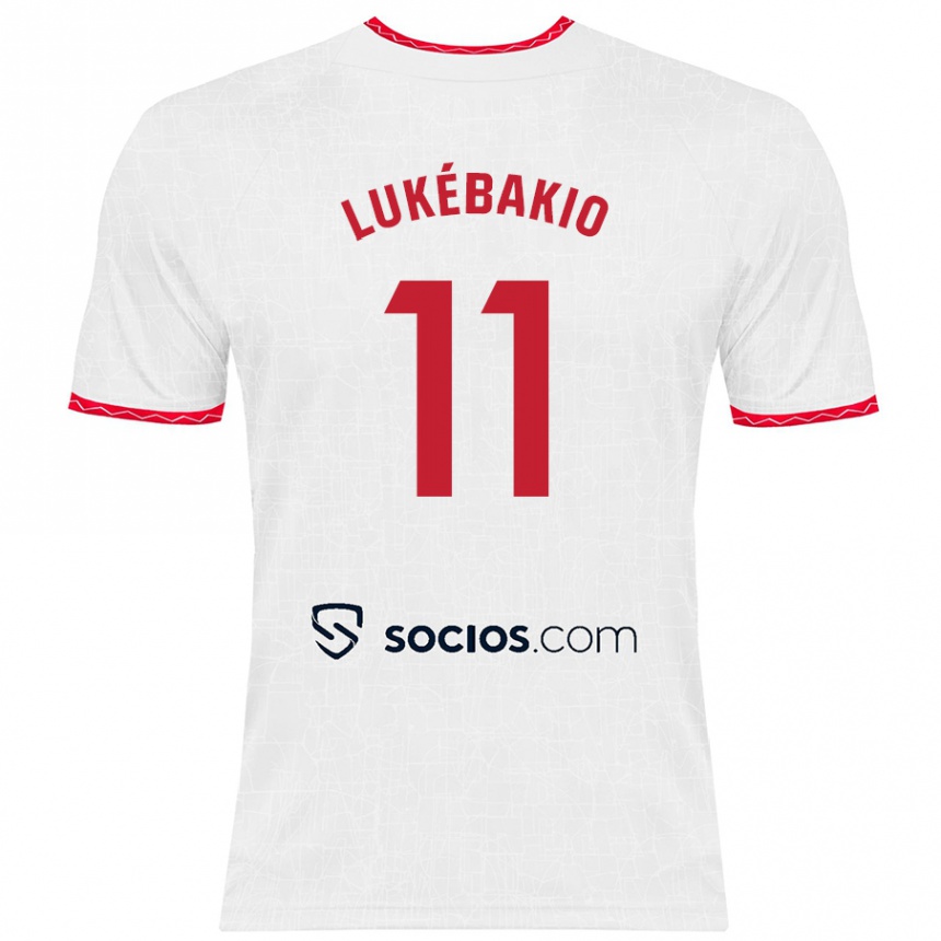 Men Football Dodi Lukébakio #11 White Red Home Jersey 2024/25 T-Shirt Nz