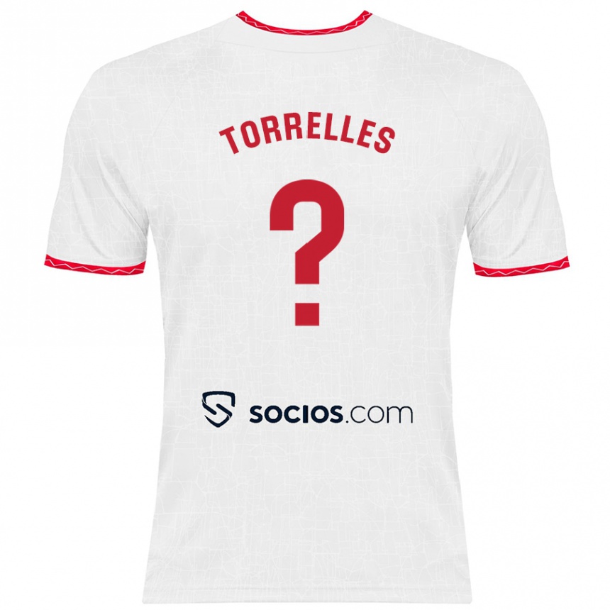 Men Football Genís Torrelles #0 White Red Home Jersey 2024/25 T-Shirt Nz