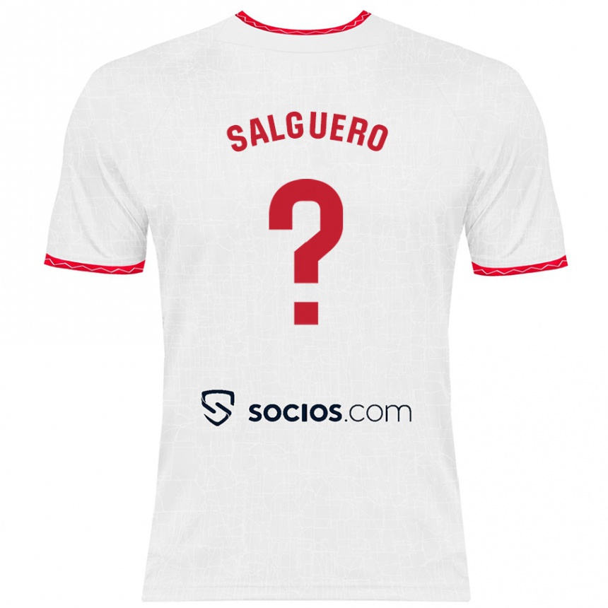 Men Football Iván Salguero #0 White Red Home Jersey 2024/25 T-Shirt Nz