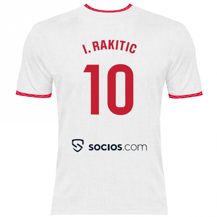 Men Football Ivan Rakitic #10 White Red Home Jersey 2024/25 T-Shirt Nz