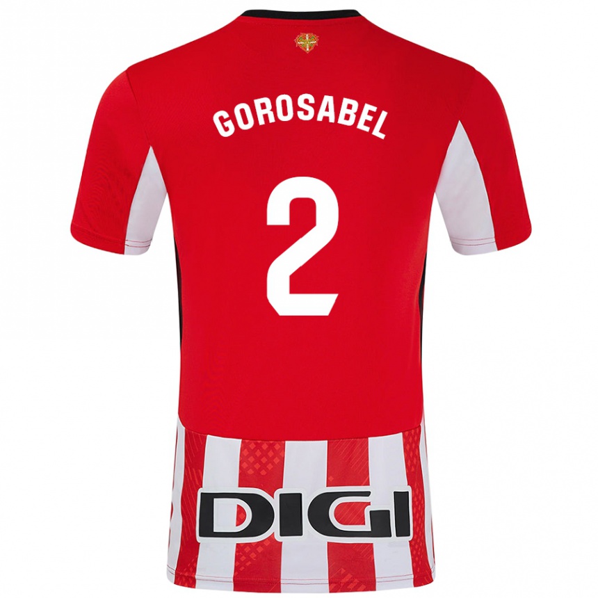 Men Football Andoni Gorosabel #2 Red White Home Jersey 2024/25 T-Shirt Nz