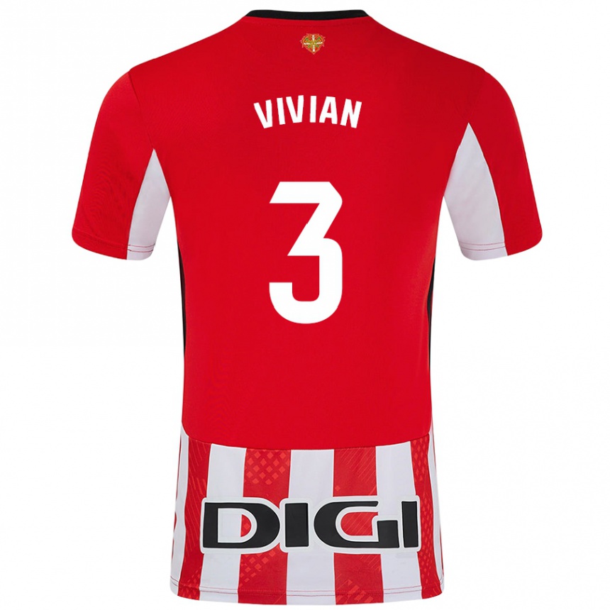 Men Football Dani Vivian #3 Red White Home Jersey 2024/25 T-Shirt Nz