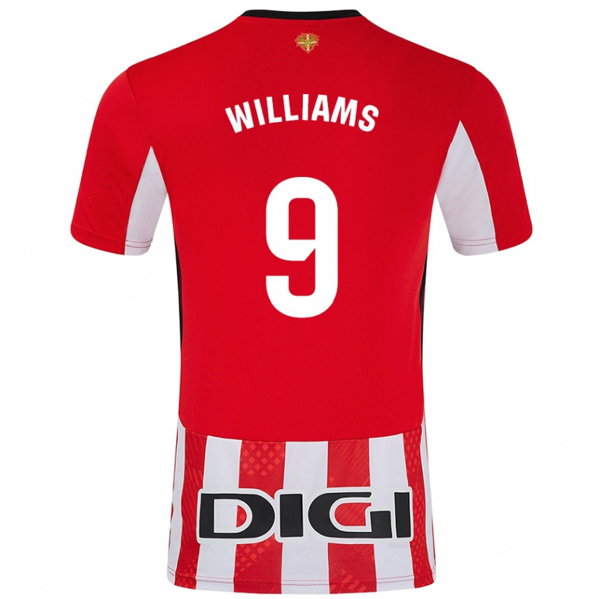 Men Football Iñaki Williams #9 Red White Home Jersey 2024/25 T-Shirt Nz