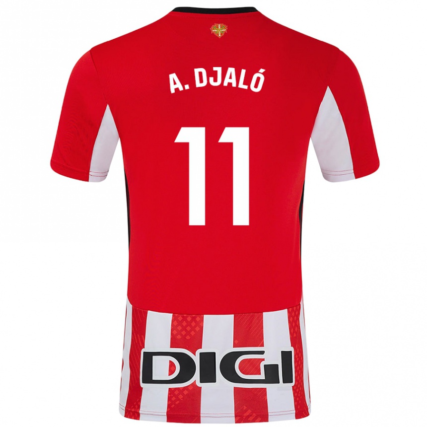 Men Football Álvaro Djaló #11 Red White Home Jersey 2024/25 T-Shirt Nz