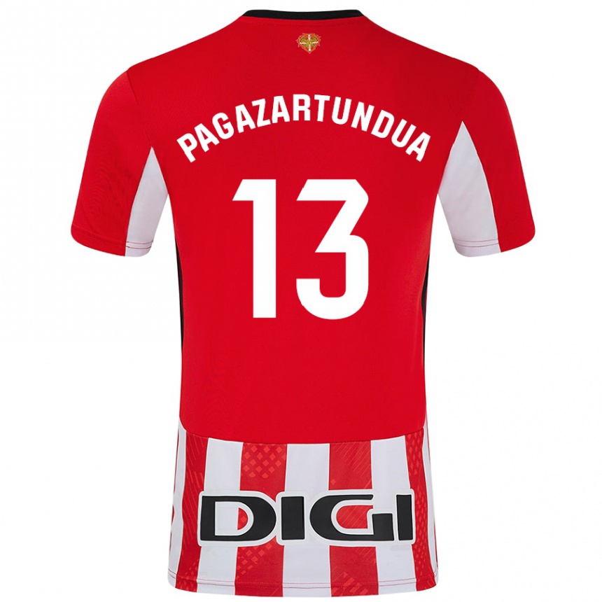 Men Football Iker Pagazartundua #13 Red White Home Jersey 2024/25 T-Shirt Nz