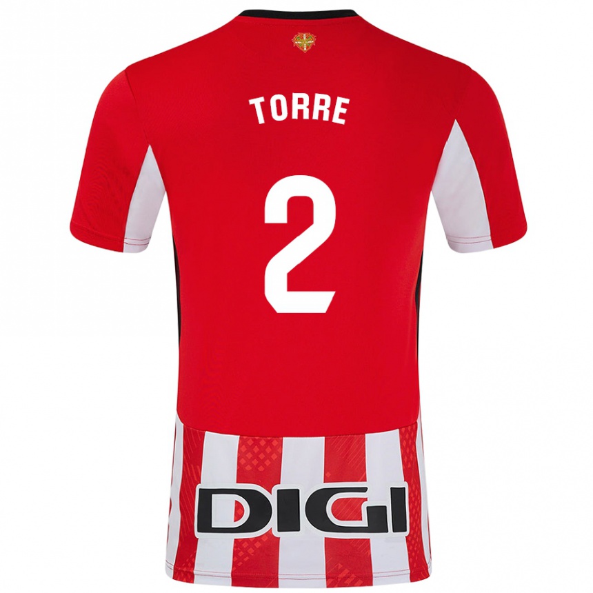 Men Football Maddi Torre #2 Red White Home Jersey 2024/25 T-Shirt Nz