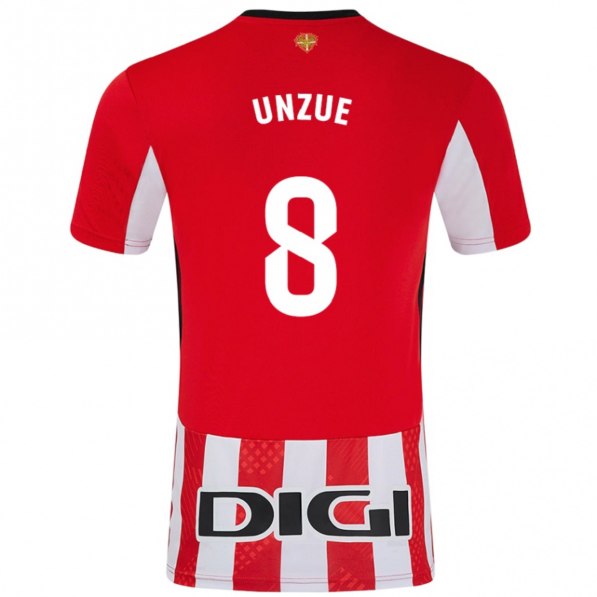 Men Football Marta Unzué #8 Red White Home Jersey 2024/25 T-Shirt Nz