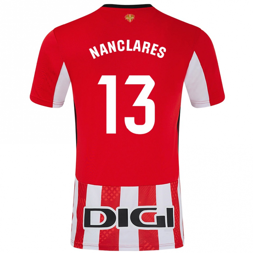 Men Football Adriana Nanclares #13 Red White Home Jersey 2024/25 T-Shirt Nz