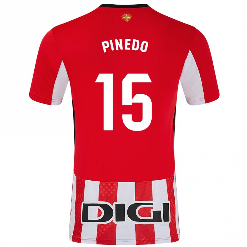 Men Football Clara Pinedo Castresana #15 Red White Home Jersey 2024/25 T-Shirt Nz