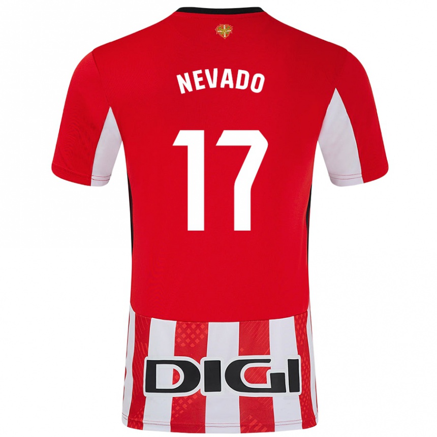 Men Football Nerea Nevado Gómez #17 Red White Home Jersey 2024/25 T-Shirt Nz