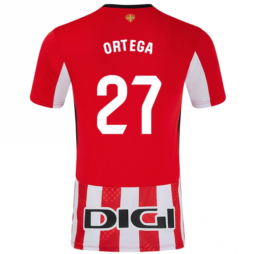 Men Football Sara Ortega #27 Red White Home Jersey 2024/25 T-Shirt Nz