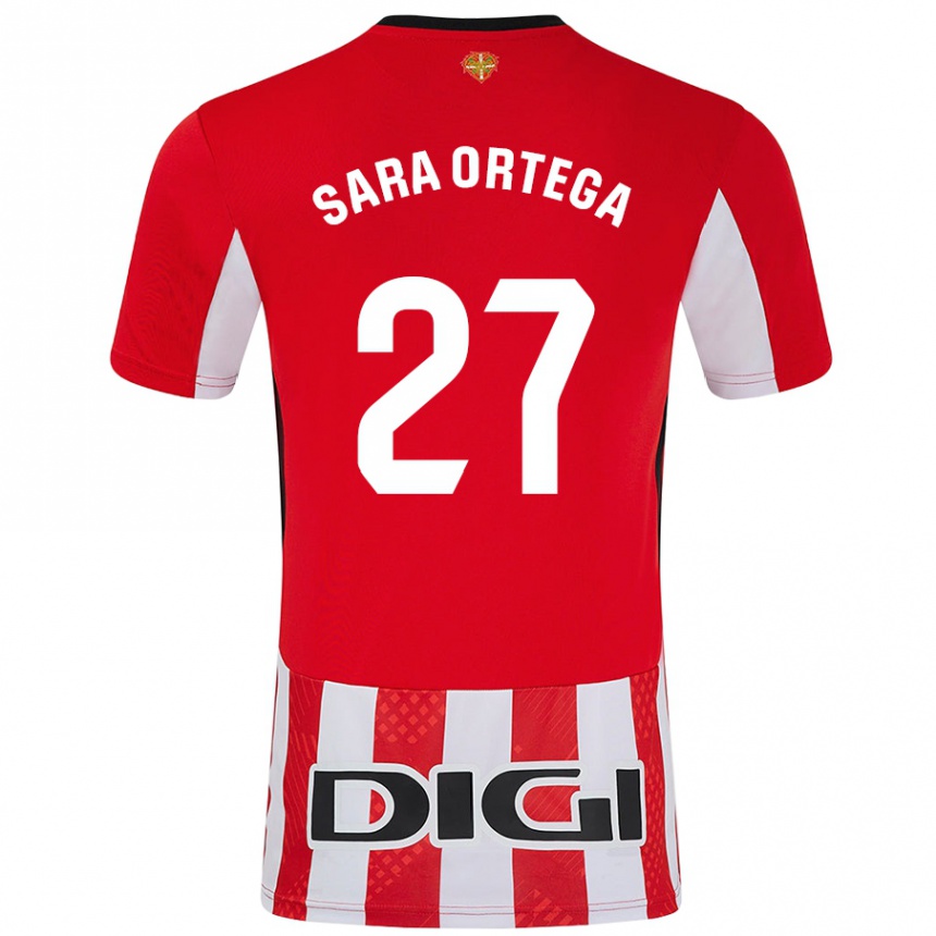 Men Football Sara Ortega Ruiz #27 Red White Home Jersey 2024/25 T-Shirt Nz