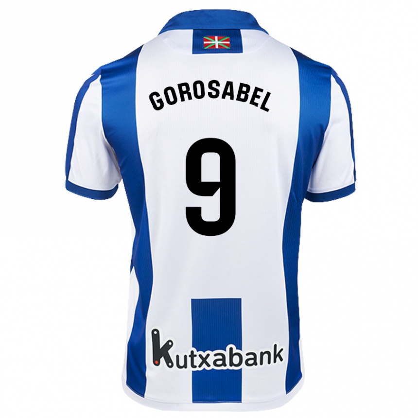 Men Football Jakes Gorosabel #9 White Blue Home Jersey 2024/25 T-Shirt Nz