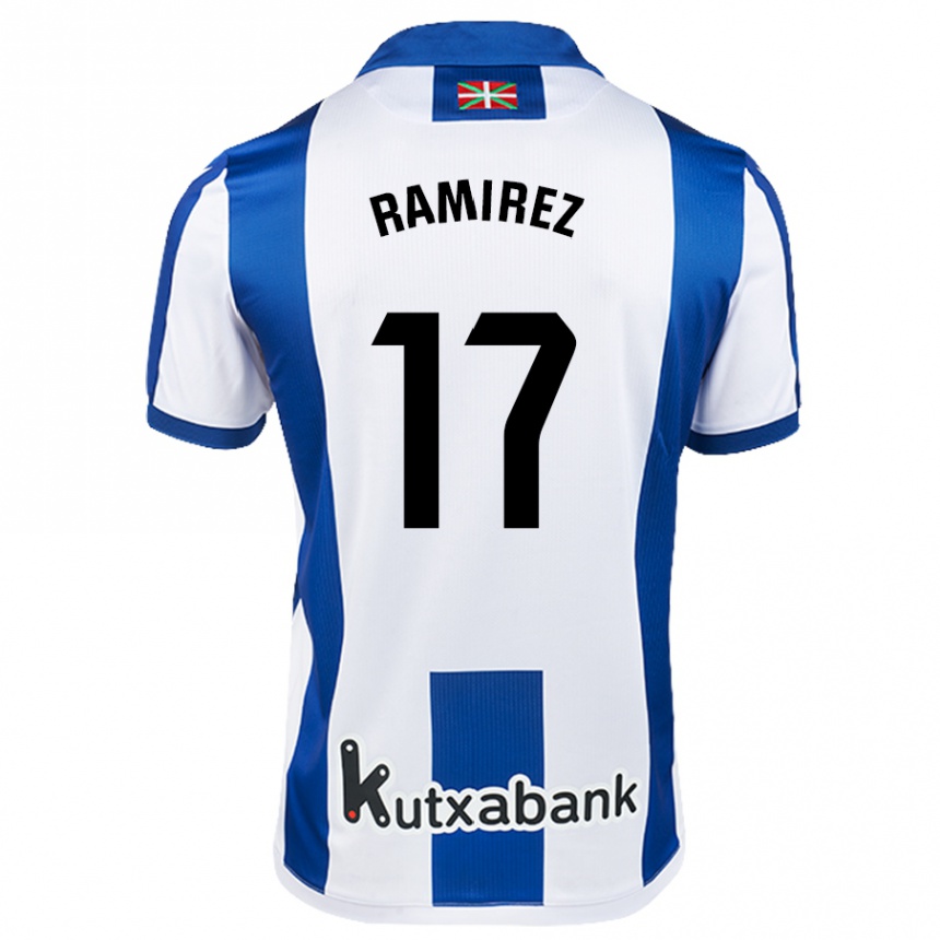 Men Football Darío Ramirez #17 White Blue Home Jersey 2024/25 T-Shirt Nz