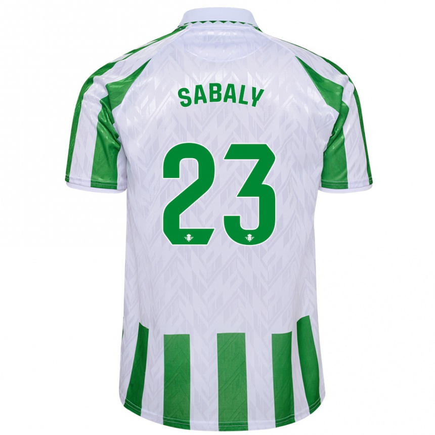 Men Football Youssouf Sabaly #23 Green White Stripes Home Jersey 2024/25 T-Shirt Nz