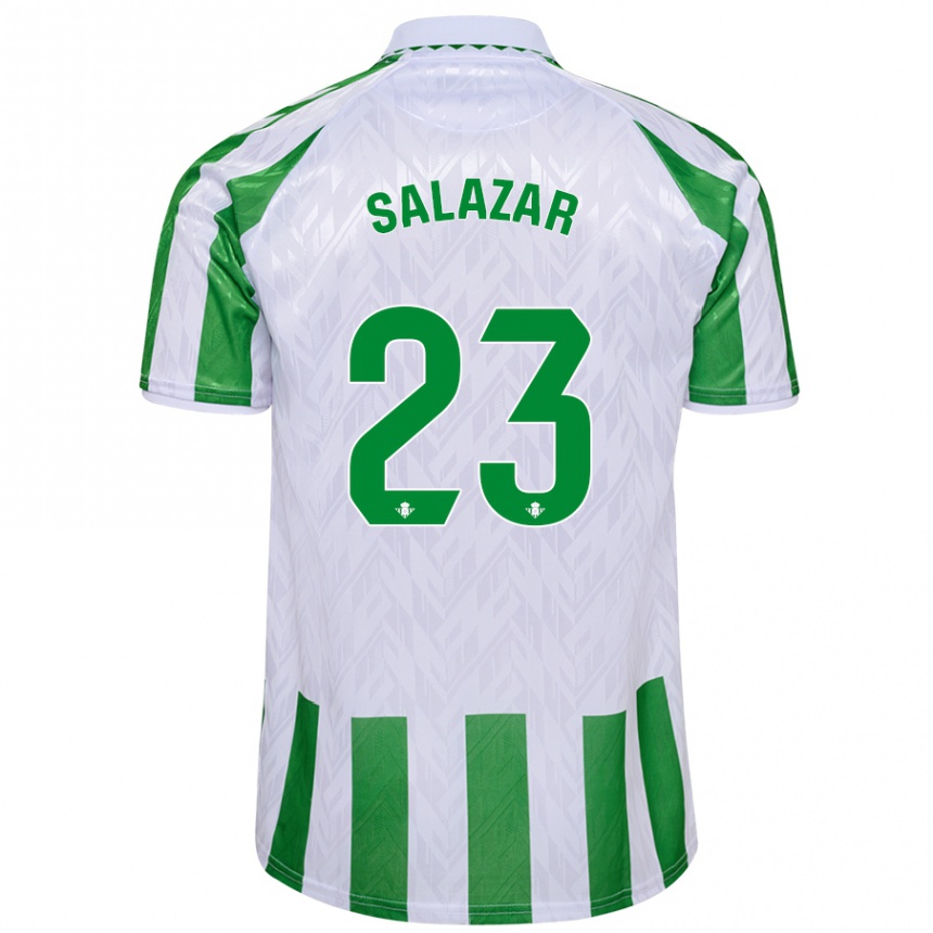 Men Football Noelia Salazar #23 Green White Stripes Home Jersey 2024/25 T-Shirt Nz