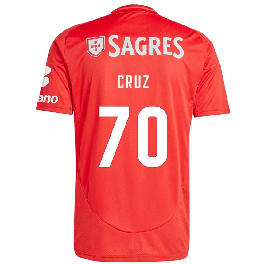 Men Football Filipe Cruz #70 Red White Home Jersey 2024/25 T-Shirt Nz