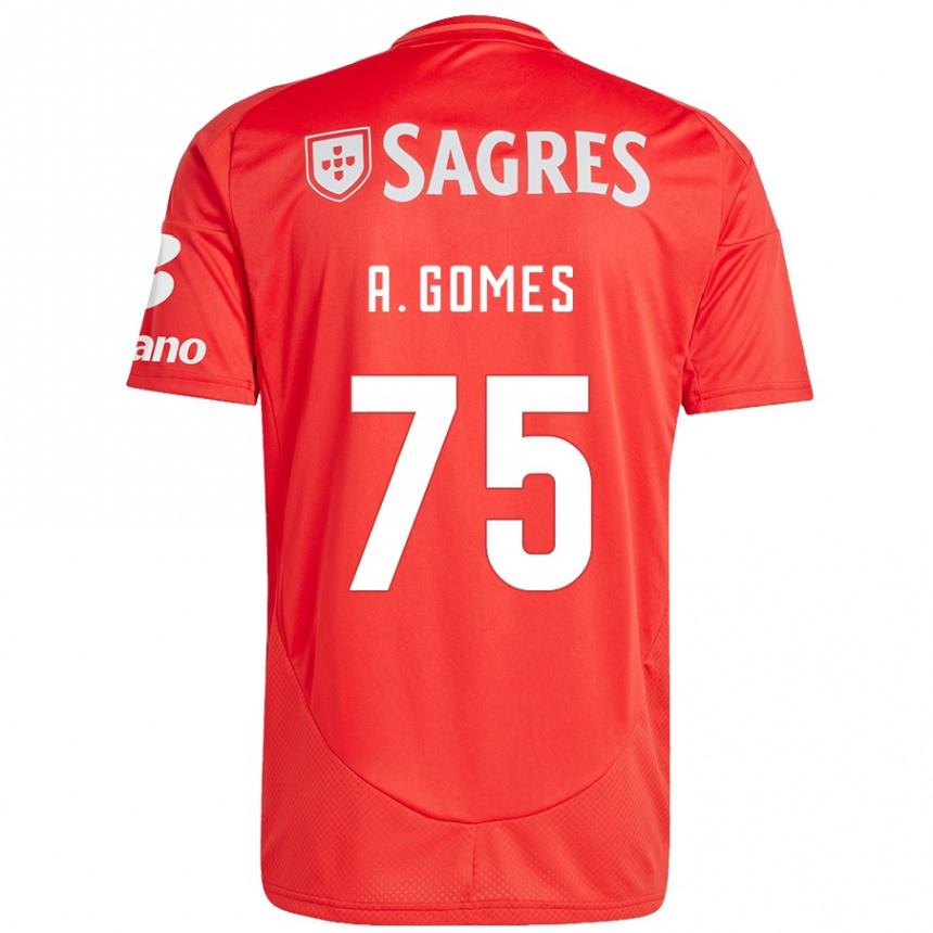 Men Football André Gomes #75 Red White Home Jersey 2024/25 T-Shirt Nz