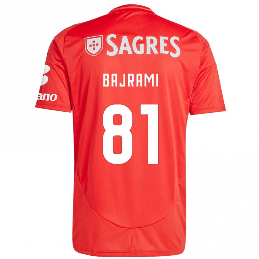 Men Football Adrian Bajrami #81 Red White Home Jersey 2024/25 T-Shirt Nz