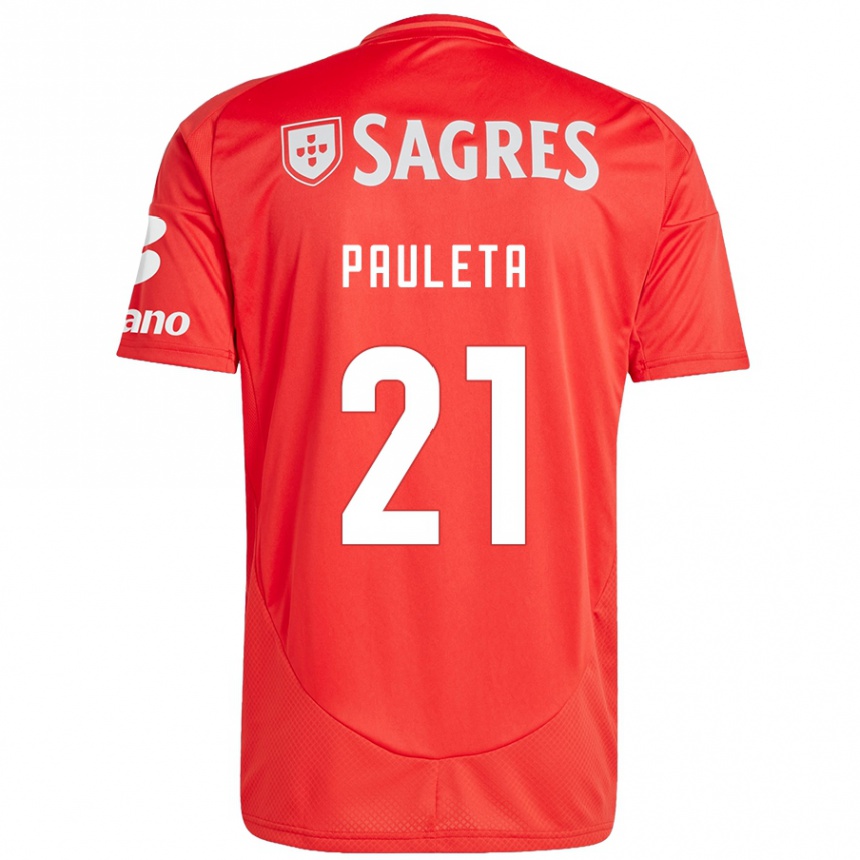 Men Football Pauleta #21 Red White Home Jersey 2024/25 T-Shirt Nz