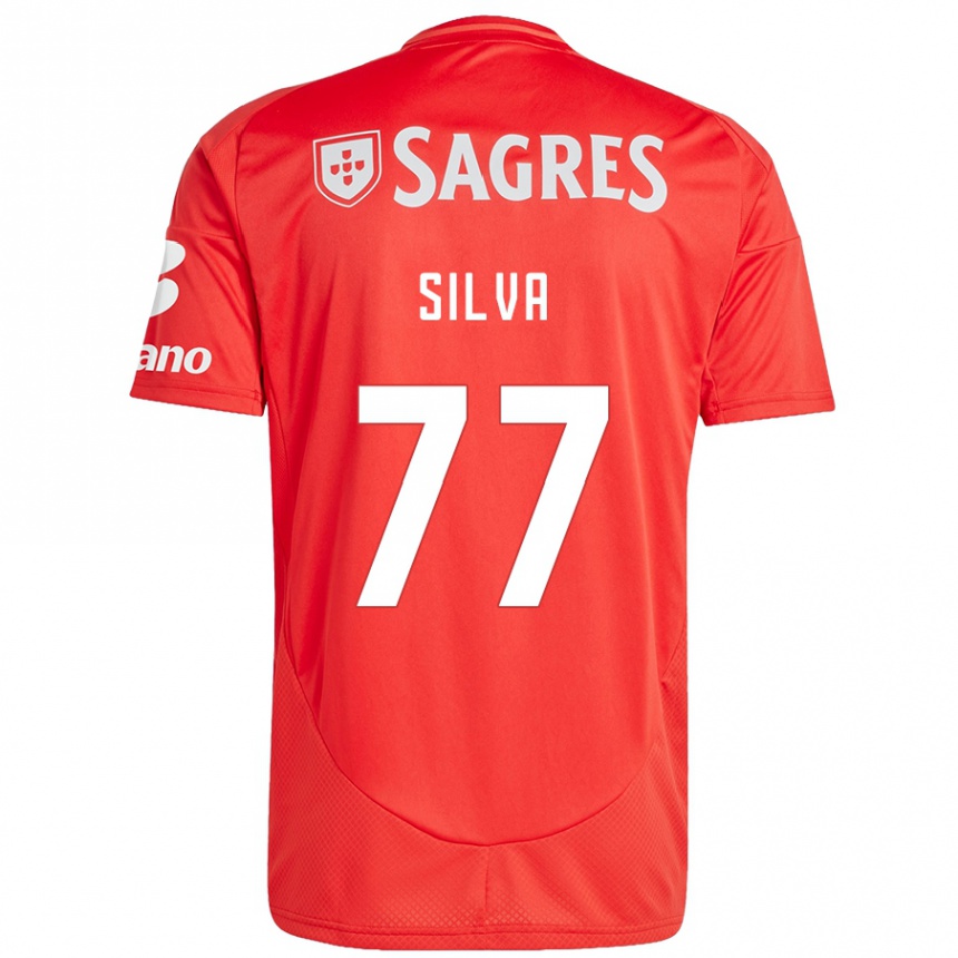 Men Football Jessica Silva #77 Red White Home Jersey 2024/25 T-Shirt Nz