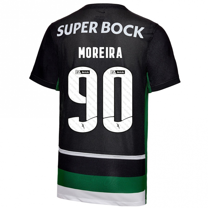 Men Football Afonso Moreira #90 Black White Green Home Jersey 2024/25 T-Shirt Nz