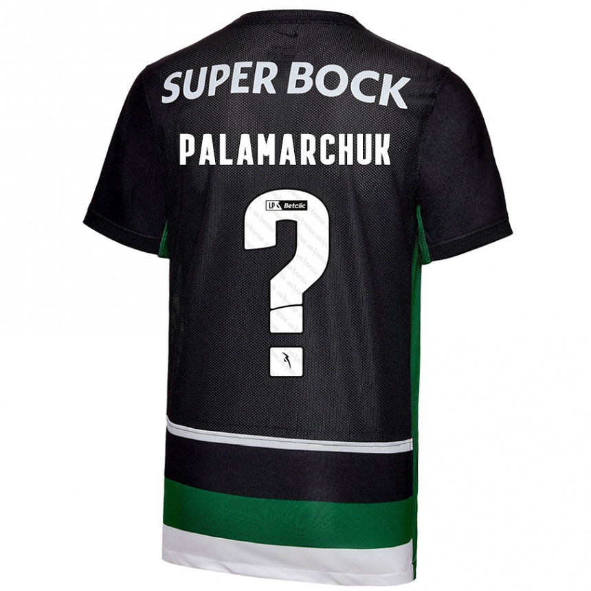 Men Football Cristiano Vitaly Palamarchuk #0 Black White Green Home Jersey 2024/25 T-Shirt Nz