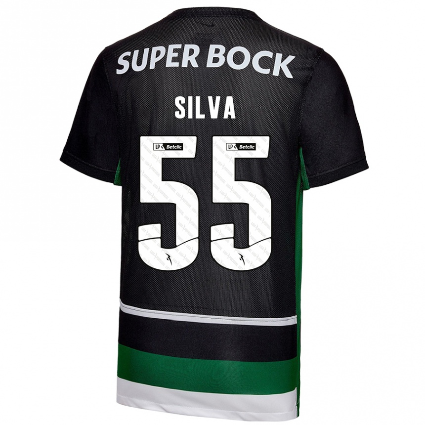 Men Football José Silva #55 Black White Green Home Jersey 2024/25 T-Shirt Nz