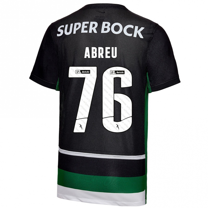 Men Football Diogo Abreu #76 Black White Green Home Jersey 2024/25 T-Shirt Nz