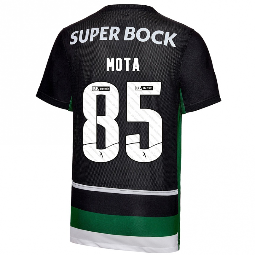 Men Football Rafael Mota #85 Black White Green Home Jersey 2024/25 T-Shirt Nz