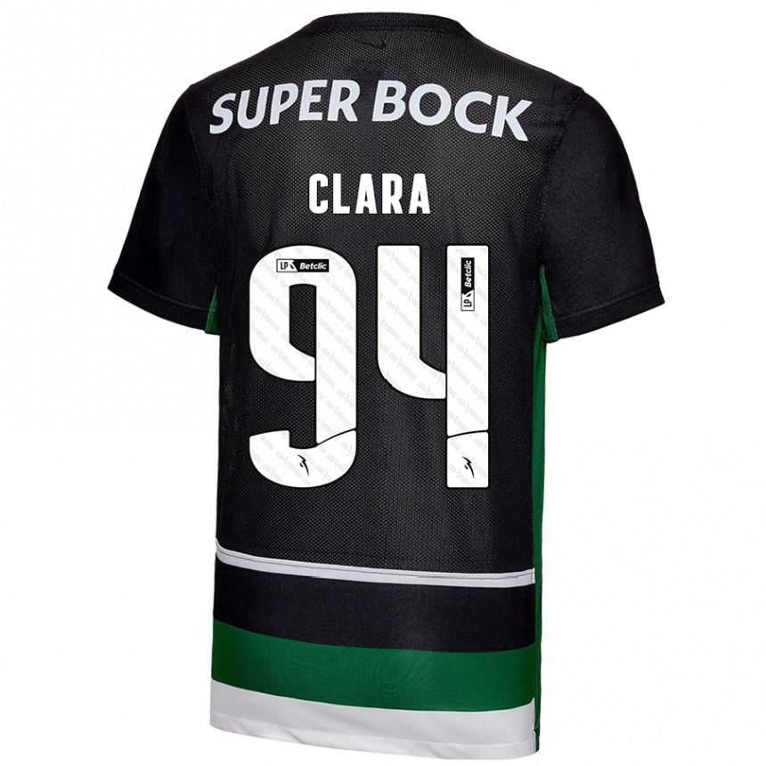 Men Football Diogo Clara #94 Black White Green Home Jersey 2024/25 T-Shirt Nz