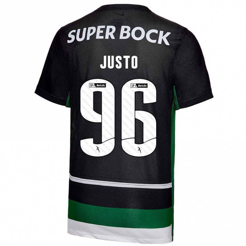 Men Football Samuel Justo #96 Black White Green Home Jersey 2024/25 T-Shirt Nz