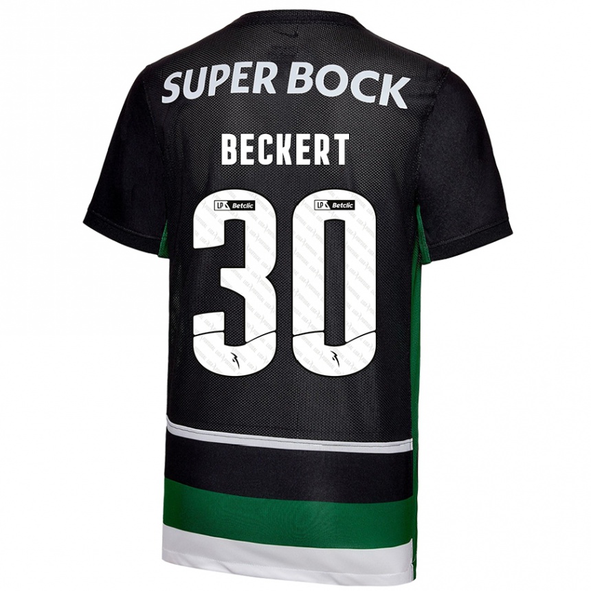 Men Football Carolina Beckert #30 Black White Green Home Jersey 2024/25 T-Shirt Nz