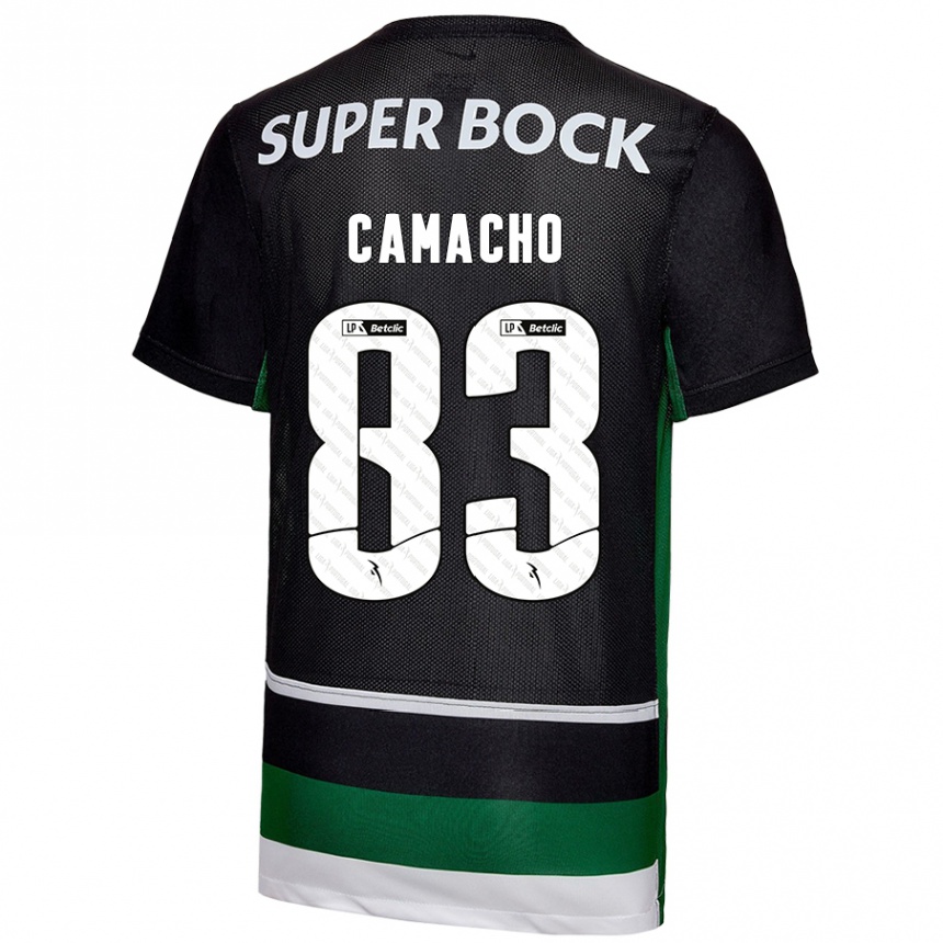 Men Football Rafael Camacho #83 Black White Green Home Jersey 2024/25 T-Shirt Nz