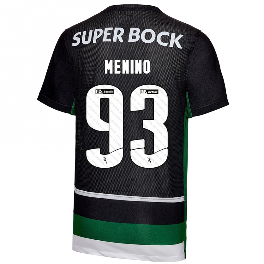 Men Football Miguel Menino #93 Black White Green Home Jersey 2024/25 T-Shirt Nz