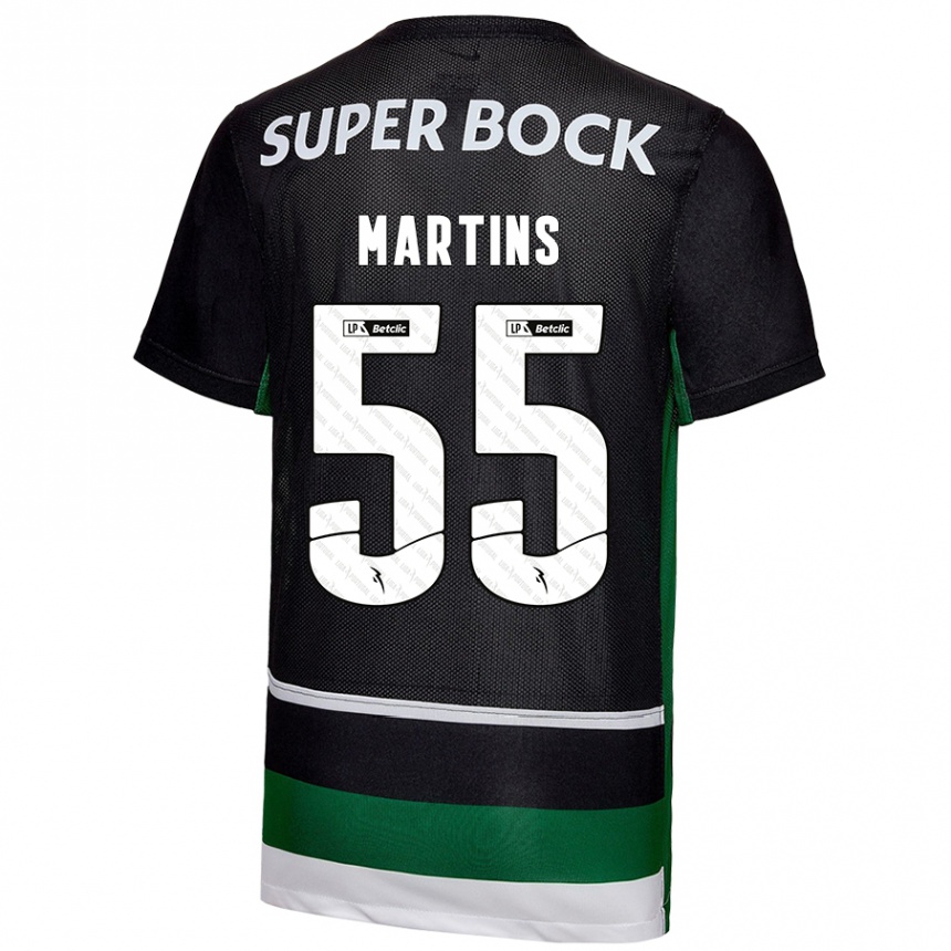 Men Football Carolina Martins #55 Black White Green Home Jersey 2024/25 T-Shirt Nz